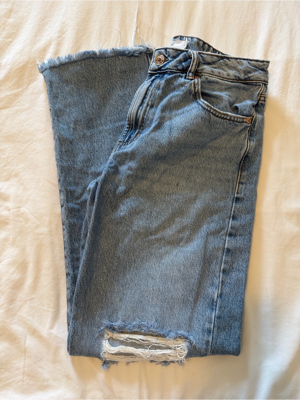 Garage Slouchy Light Wash Distressed Jeans